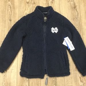 Girls Notre Dame Sherpa jacket never worn, has tags